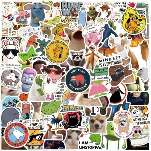 Funny Meme Stickers for Adults – 110 Pcs Waterproof Vinyl Decals Removable Cool Graffiti for Laptops, Water Bottles, Phones, Journals, Skateboards & Scrapbooking