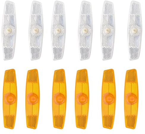 FGDTREE Riflettori per ruote di bici, resistenti alle intemperie, riflettenti, facili da installare, adatti a tutte le biciclette, moto, strisce riflettenti