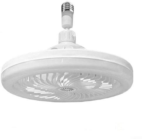 E27 LED Ceiling Fan Light Bulb Lights Bulb Ceiling Fan, Adjustable Brightness Integrated Fan Lamp, For Bedroom/Home-Lighting, With Remote Control(White)