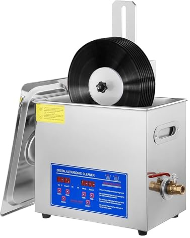 Smyckesrengöring, Ultraljudsrengöringsmaskin 6,5L Vinylskivorengöring Diskmaskin Mini Bärbar Tvätt Med Torkställning I Rostfritt Stål,för hållare