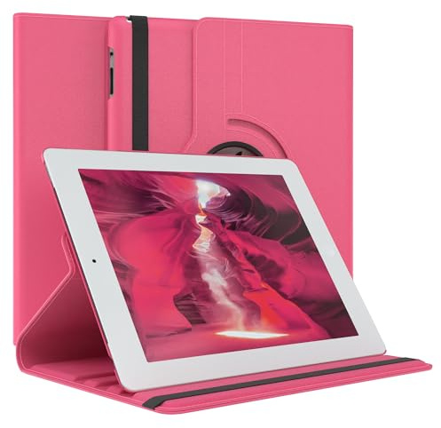 EAZY CASE - Tablet Hülle für iPad 2 / iPad 3 / iPad 4 Schutzhülle 9.7 Zoll Smart Cover Tablet Case Rotationcase zum Aufstellen Klapphülle 360° drehbar mit Standfunktion Tasche Kunstleder Pink
