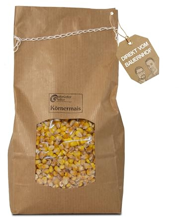 Gebrüder Goller 25kg Körnermais – Hochwertiger Futtermais für Hühner & Karpfen - Angelmais, Maiskörner & Karpfenfutter ohne Zusätze - 100% Natur direkt aus Bayern