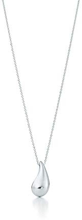 Collana in Argento 925 con Pendente A Goccia d'Acqua con Pendente A Forma di Pisello