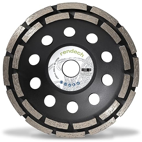 Profi Diamant Schleiftopf 180 mm für Beton, Stein, Fliesenkleber uvm. - Beton Schleifscheibe 180mm für Winkelschleifer | rendech® Markenqualität