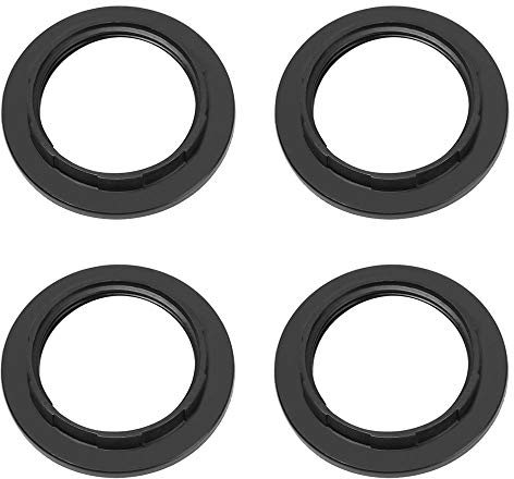 4 pieza Convertidor de anillo de pantalla de lámpara de plástico/Adaptador de reductor de anillo de pantalla Arandela (negro)