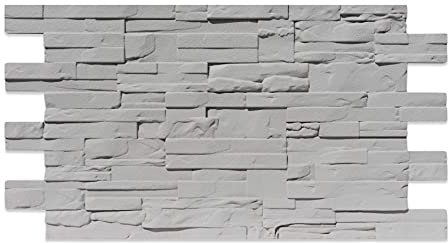 DECORESIN Moderne Kunststeinplatte aus Polystyrol-Harz (Packung mit 2,24 m², Grau)