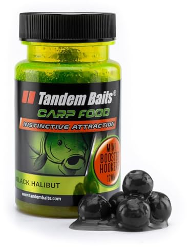 Tandem Baits Karpfen Futter Angelfutter Hakenköder Carp Food Mini Boosted Hookers 12 mm 50 g Schwarzer Heilbutt
