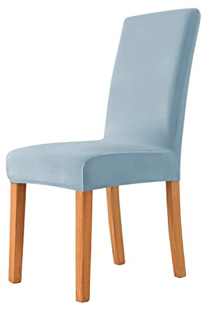 Stuhlhussen Samt Plüsch Für Esszimmerstühle, Stuhlbezug Stretch Hoher Rücken Schonbezüge Für Stuhl, Stuhlschutzbezüge Set Für Hochzeit, Esszimmer (Light Blue,2 PCS)