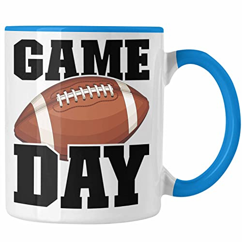 Trendation - American Football Tasse Geschenk Football-Spieler Geschenkidee Game Day (Blau)
