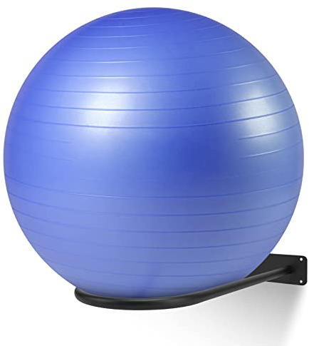 XIAO PEI Medizin-Ballhalter, Yoga-Ballhalterung, Wandhalterung, Stabilität, Ball-Aufbewahrungsregal, Fußball-/Basketball-Ballständer (1 x schwarz)