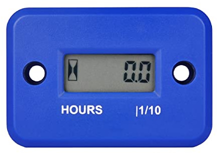 YOOREAL medidor de horas inductivo digital impermeable IP68 | funciona en varios de ZTR / montando cortadora de césped recortadora de tierras UTV desbrozadora tractor ATV. (HM006A Azul)