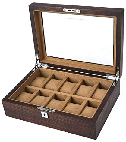 BONOOL Uhrenbox für Damen, Holz, großer Organizer, personalisierte Uhrenbox, großer Halter, Geschenk der Liebe (C)