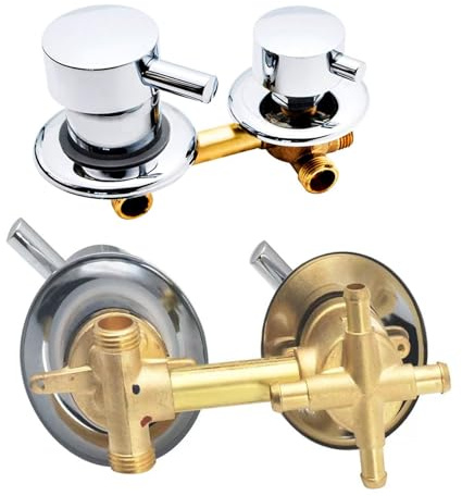 2/3/4/5 Voies Mitigeur Robinets de douche, Laiton Robinets de bain Entraxe 9cm/10cm/12,5cm/14,5cm, Mitigeur Salle Bain pour Cabine Ou Hammam (10cm,Intubation 4 Sortie)