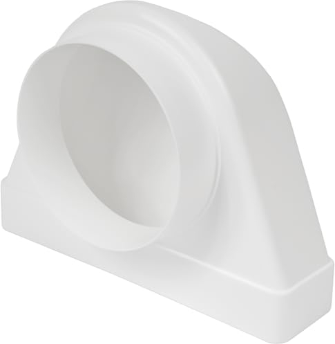 Vent Systems Raccord coudé à 90 degrés pour canaux rectangulaires de 220 x 55 mm vers tuyaux ronds Ø 125 mm Système de ventilation, chauffage, refroidissement