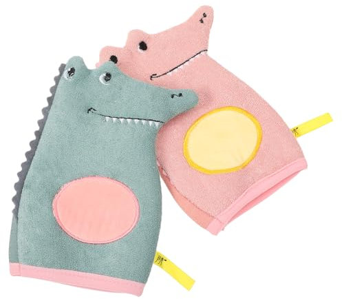 Healeved 6pcs Healthy Material Bath Gloves Adorable Cartoon Style Non-skid for Body Exfoliating and Shower