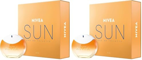 NIVEA SUN Eau de Toilette, Parfum mit dem Original Sonnencreme Duft, sommerlicher und erfrischender unisex, im ikonischen Parfüm-Flakon (30 ml) (Packung mit 2)