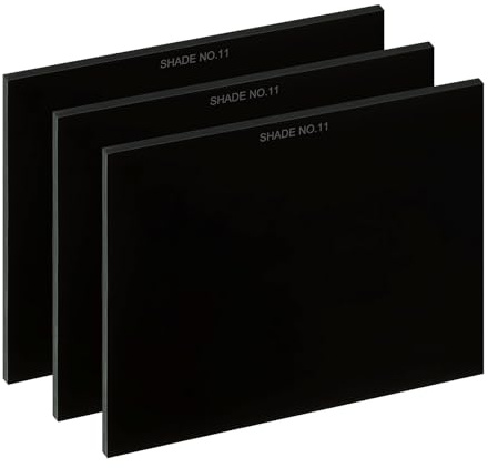 PATIKIL Welding Len Shade 11 Glass 4-5/16x 3.5, 3Pcs Hardened Glass Black Darkening Filter Plates Covers Replacement for Weld Helmet Hood