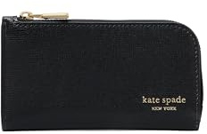 kate spade new york Devin Saffiano Leather Small Slim Bifold Wallet, Black