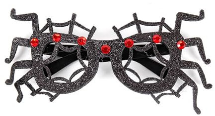 Halloween Brille,Halloween Party Brillen,Halloween Deko Partybrille,Lustige Party Brillen,Kätzchenkopf,Kürbis,Spinnennetz Brille Geeignet für Kindergeburtstag (Rot/Schwarz Spider, 5.9 * 3.7inch)