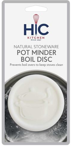 HIC Kitchen Pot Minder Boil Disc, Natural Stoneware, Boiling Pot Design