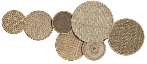 DECORACION PARED RATAN 100X7X43 PLATOS NATURAL