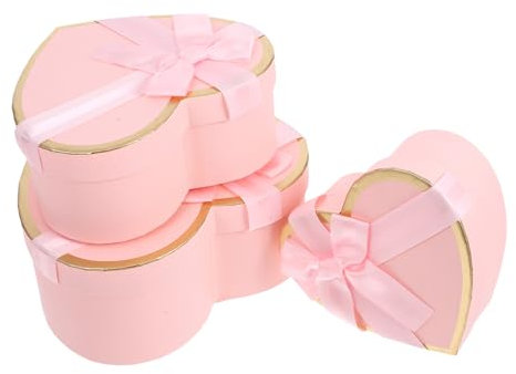 WATIIFUFU Herzförmige Papier Geschenkbox Aus Karton Stapelbar Für Valentinstag Geburtstag Multifunktionale Geschenkverpackung Rosa Mit Eleganter Herzform
