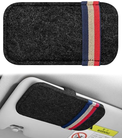 Xibao Sonnenbrillenhalter Auto,Brillenhalterung Auto,Brillenhalter Sonnenblende,Sonnenblende Organizer,Automotive Innenraum Visier Zubehör,Geeignet für die Meisten Visiere von Autos (Schwarz)