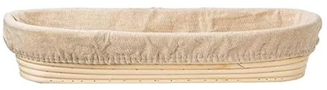Banneton Pour Pain Panier à pain en rotin Bol de cuisson en osier et rotin fait à la main Fermentation de la pâte Panier à pain au levain Pour Pain(Baguette 34X10X5)