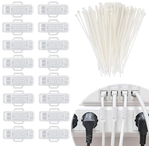 100 Stück Kabelbe, Mit 100 Kabelbinder, Kabelbeschriftung Clip, Kabeletiketten, Transparente Kabelbeschriftung Box, Für Datencenter, Büro Und Industrie