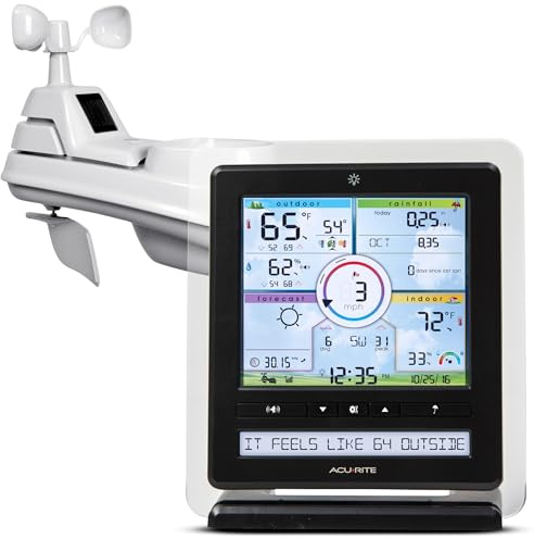 AcuRite Iris (5-in-1) Wireless Indoor/Outdoor Weather Station with Color Display for Hyperlocal Weather Conditions (01536MCBA1)