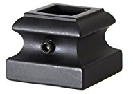 SH900 - Iron Baluster Shoes - Flat Shoe with Screw - For use with 1.3cm Square Balusters - Set of 10 (Satin Black)