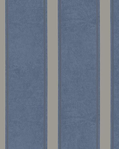 marburg Tapete Blau Streifen Streifen für Schlafzimmer Wohnzimmer oder Küche Made in Germany Kollektion Catania 10,05m x 0,53m 58658