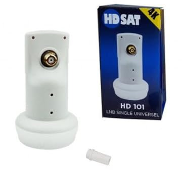 HDSAT HD101 LNB Single Head Universal Dish, Full HD 4K, Gain 65dB, Compatible with Astra 19.2°, Hotbird 13°, and others