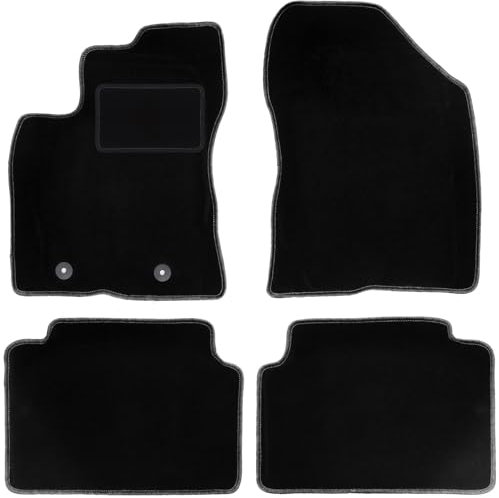 Wielganizator Automatte – Passend für Toyota Avensis III T27 Kombi, Limousine, Liftback 2009-2013 – Velours – Autozubehör - Praktische Fußmatte Auto – 4-teilig - schwarz
