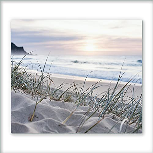 CANVAS FLY 60x52 Glas-Herdabdeckplatte für Induktions- & Cerankochfeld, Küchen-Spritzschutz, Universale Küchenarbeitsplatte, Schneidebrett & Kochplatte-Abdeckung, Glasplatte inkl.Silikonnoppen