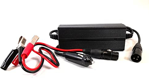 Enerpower DC-DC Kfz Ladegerät 12V-24V Li-Ion auf 14,4V 7A XLR-3 für 12V LiFePo4, AGM Akkus für Wohnmobile, Boote, LKW´s etc. (Krokodile)