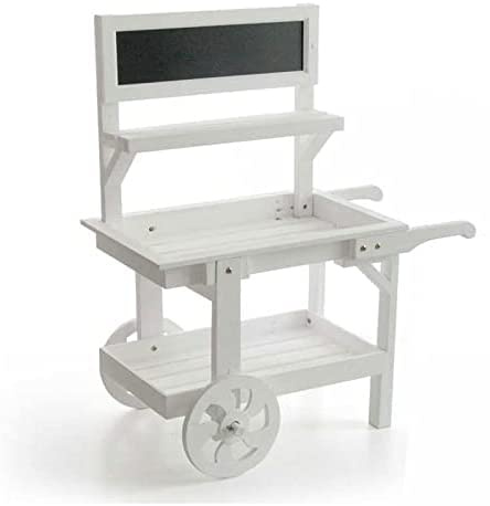 MAURY'S CARRETTO SHABBY ESPOSITORE IN LEGNO PORTA PIANTE (Bianco | 69 x 33 x h 85 cm)