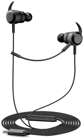 targeal Cuffie da gioco in-ear USB C per telefoni, PC, Xbox X|S, PS5, Switch, scocca in alluminio, driver TI Film, doppio microfono con silenziamento in linea e controllo del volume, adattatore USB