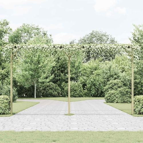 Keketa Homgoday Holz-Pergola für Garten & Rosenbogen - Dekorative Kiefernholzkonstruktion, 410x40x203 cm, stabil und verrottungsfest Model41664