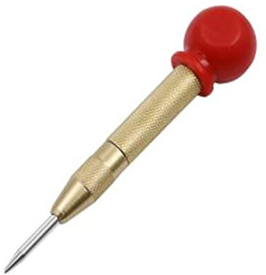 Poinçons de marqueur de localisateur de Ressort Automatique marqueur de Trou de départ percuteur Brise-vitre marqueur de Travail du Bois perceuse Centrale en Acier (Color : Gold, Size : 130mm)