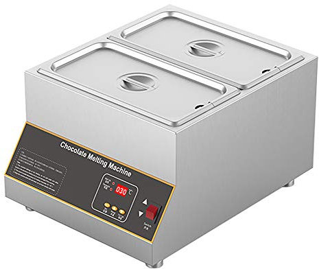 Templadora de Chocolate de 4 Cilindros, 500 W 0-85 ℃/0-185 ℉ Fusor de Chocolate, Templadora de Chocolate con Calor de 12 kg (Cilindro Doble)