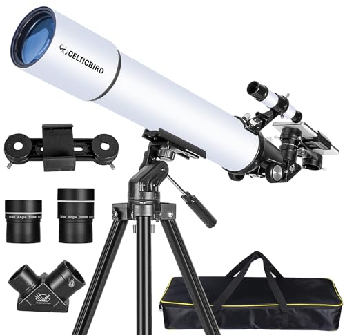 CELTICBIRD 80AZ Teleskop für Erwachsene, leistungsstarke Reiseteleskope für Astronomie-Einsteiger, 80-mm-Öffnung, 800-Refraktor-Teleskop mit AZ-Halterung