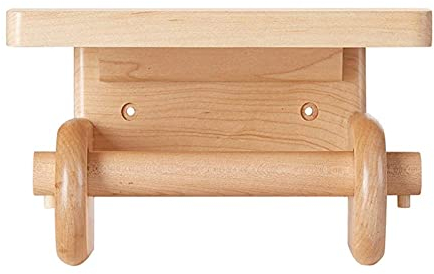 GLigeT Klopapierhalter ohne Bohren Toilettenpapierhalter, Holz-Taschentuchhalter mit Holzregal, Wandmontage, Papierhandtuchhalter, Premium-Badezimmer-Toilettenpapierhalter Toilettenpapierhalter