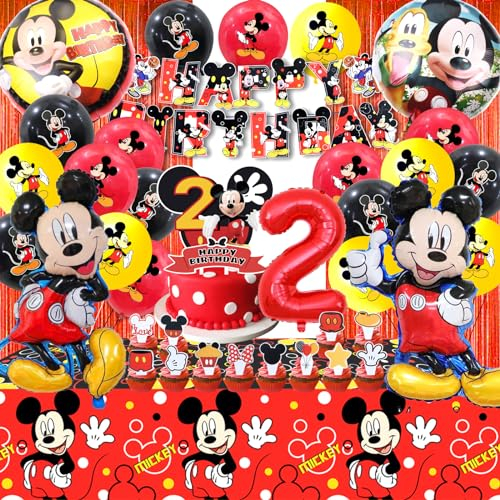 51 Pcs Kit Micke Compleanno, Palloncini Micke, Palloncini Compleanno Micke, Micke Party Decoration, Decorazioni Micke Per Torta, Micke Party Palloncini, Palloncini Micke 2 Anni