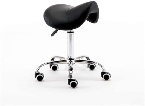LXGJSQY Hocker auf Rädern Stühle Hocker Drehbarer Sattelhocker Höhenverstellbarer PU-Leder 360 ° Drehung Massage Spa Sattelsitz Rollender Friseur Maniküre Pediküre Schönheitssalonstuhl Mit Rädern Ga