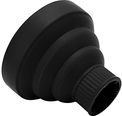Hair Dryer Diffuser, Universal Collapsible Folding Diffuser with Soft Silicone and Dense Air Outlet for Travel and Hair Dryers 4-5cm Diameter (Black)