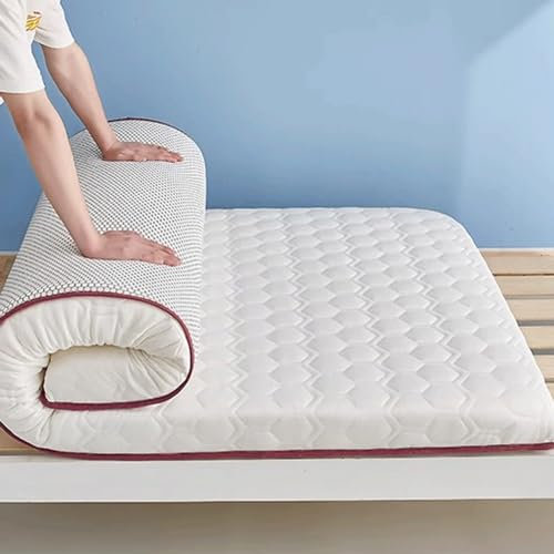 Japanische Tatami-Futon-Matratze, Einzelbett, Bodenbett, atmungsaktiv und feuchtigkeitsbeständig, staubdicht, Latex-Matratze, Stern-Weiß, 90 x 200 cm