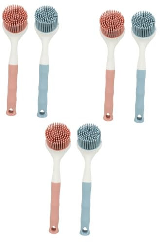minkissy 3 Juegos Cepillo para Ollas De Silicona Limpieza Señor Dispensador De Jabón Rellenar Estropajo Ligero para Ollas Fregador De Platos El Partido Radical Transnacional 2 Piezas * 3