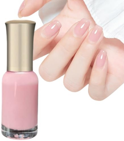 Jelly Pink Nail Polish - Translucent nude pink hue, Quick-drying & Long-lasting. Highly Pigmented Clear coat, perfect for DIY Nail Art and iexcellent gift for girls