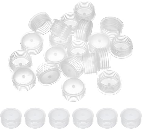 PATIKIL Tappo in Plastica per Sale e Pepaiola 25mm/0,98, Tappi di Ricambio per Bottiglie Tappo Terminale Rotondo Trasparente Riutilizzabile per Vasi Bottiglie Pipe, 25 Pezzi